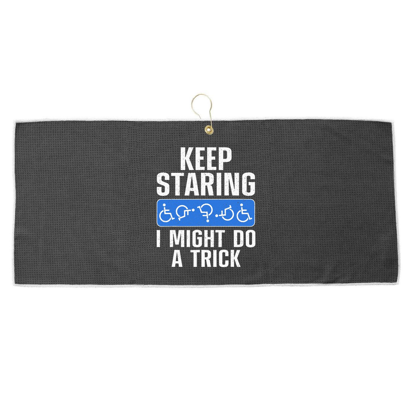 Cool Wheelchair Bound Art Cripple Handicapped Large Microfiber Waffle Golf Towel