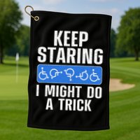 Cool Wheelchair Bound Art Cripple Handicapped Golf Towel