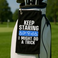 Cool Wheelchair Bound Art Cripple Handicapped Golf Towel
