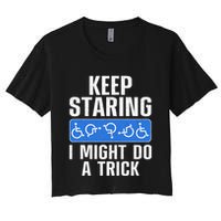 Cool Wheelchair Bound Art Cripple Handicapped Women's Crop Top Tee