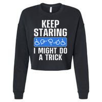 Cool Wheelchair Bound Art Cripple Handicapped Cropped Pullover Crew