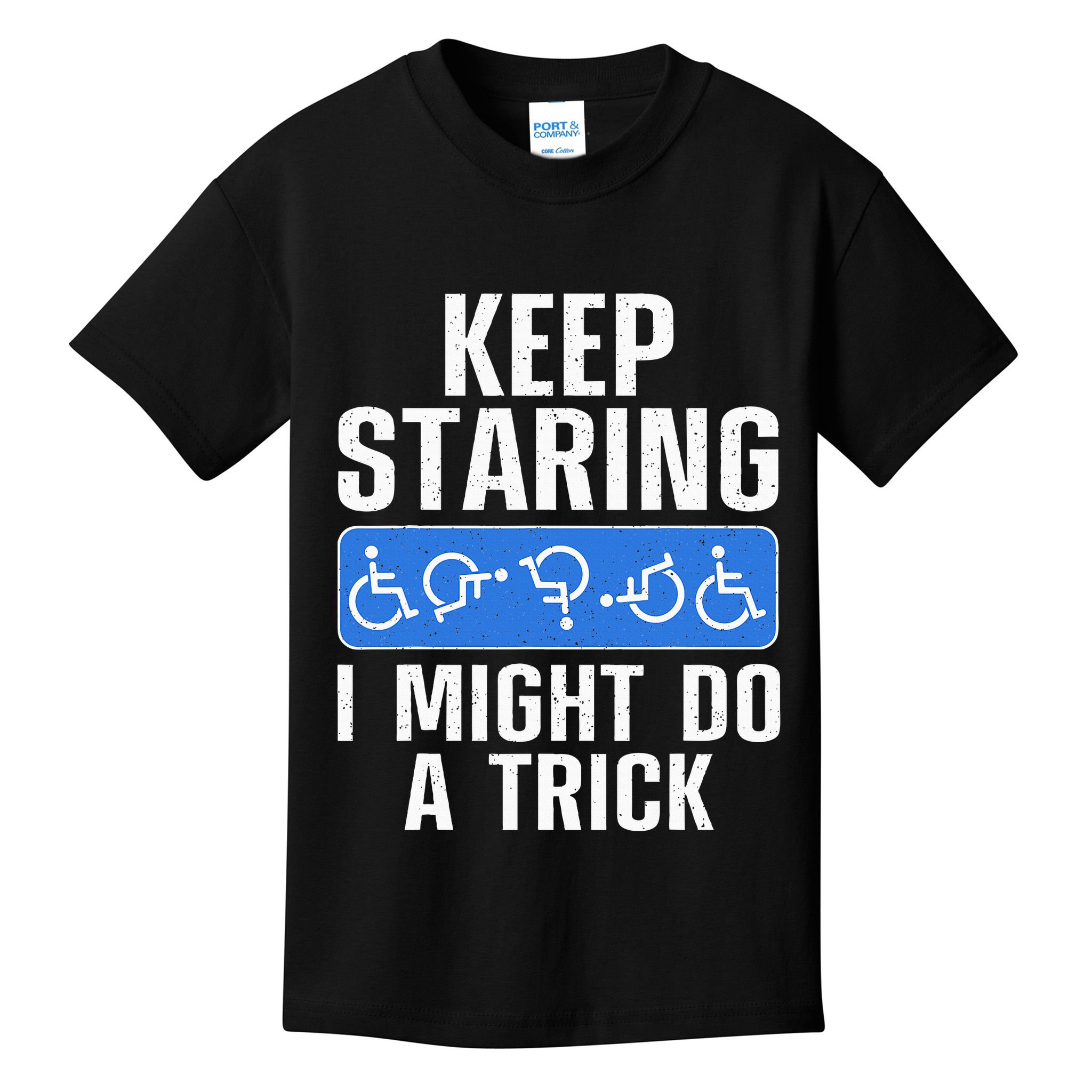 Cool Wheelchair Bound Art Cripple Handicapped Kids T-Shirt