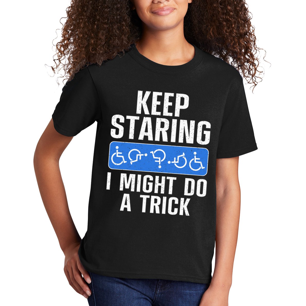 Cool Wheelchair Bound Art Cripple Handicapped Kids T-Shirt