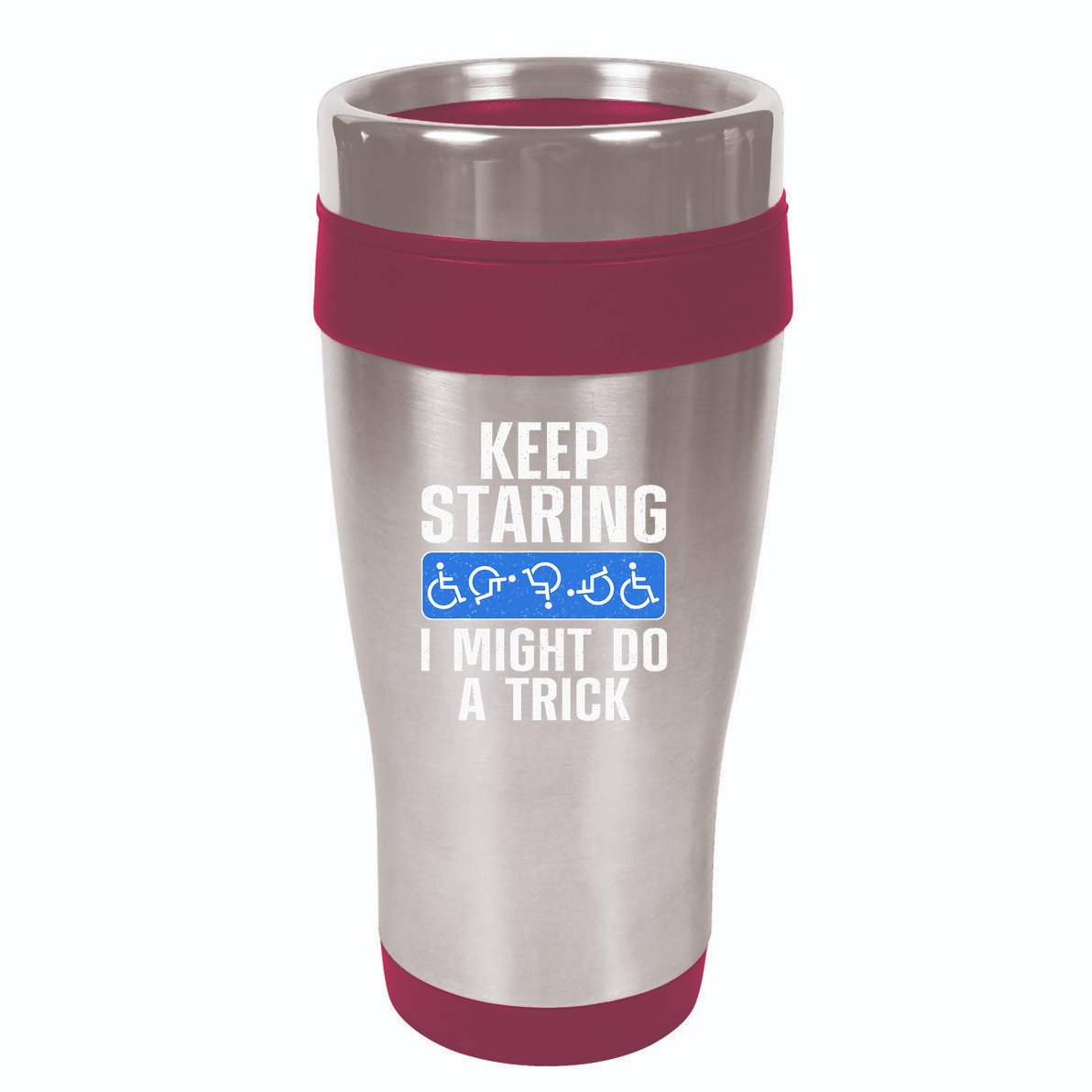 Cool Wheelchair Bound Art Cripple Handicapped 16oz Travel Tumbler