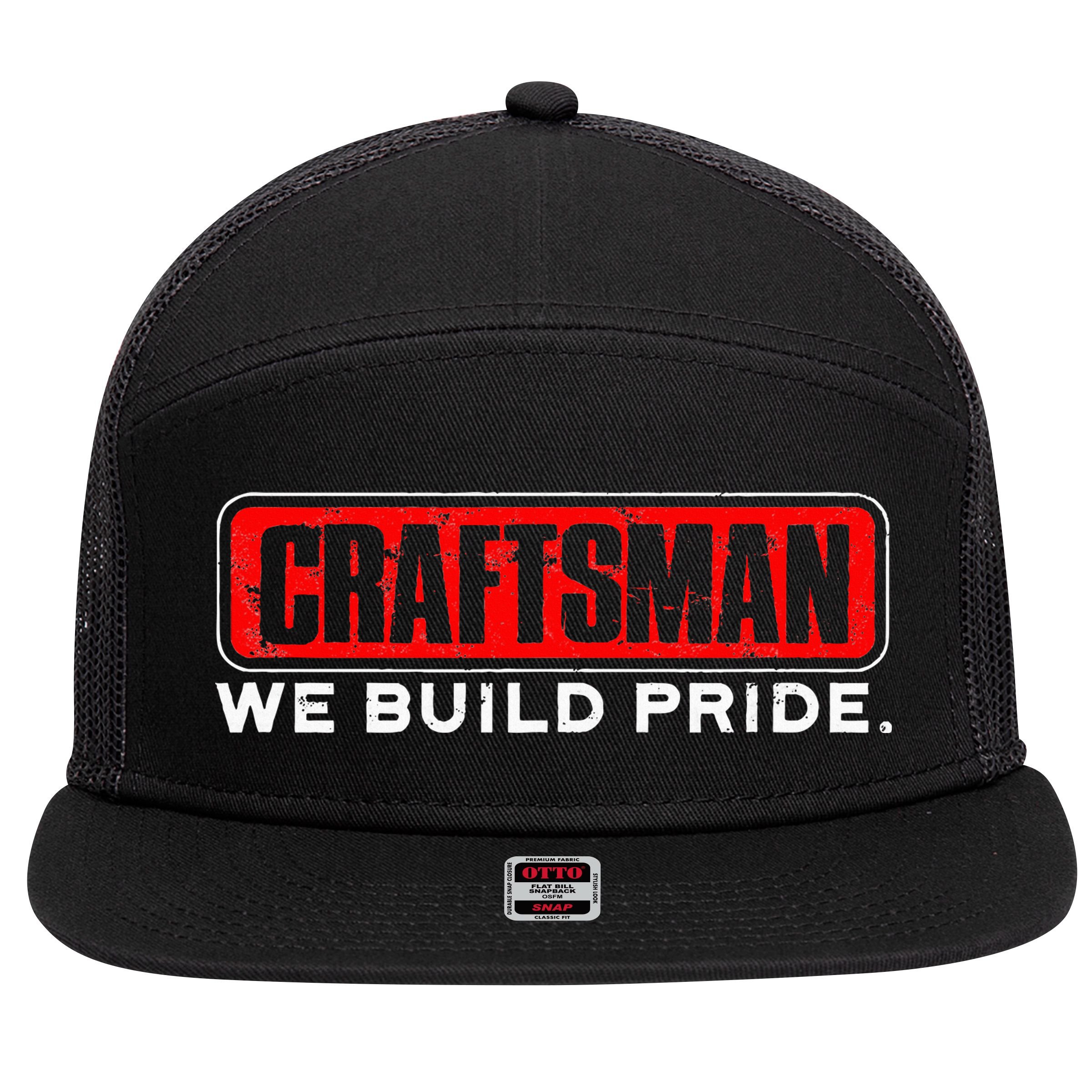 Craftsman We Build Pride Craftsman 7 Panel Mesh Trucker Snapback Hat