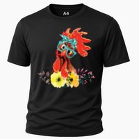 Chicken With Bandana Headband And Glasses Cute Cooling Performance Crew T-Shirt