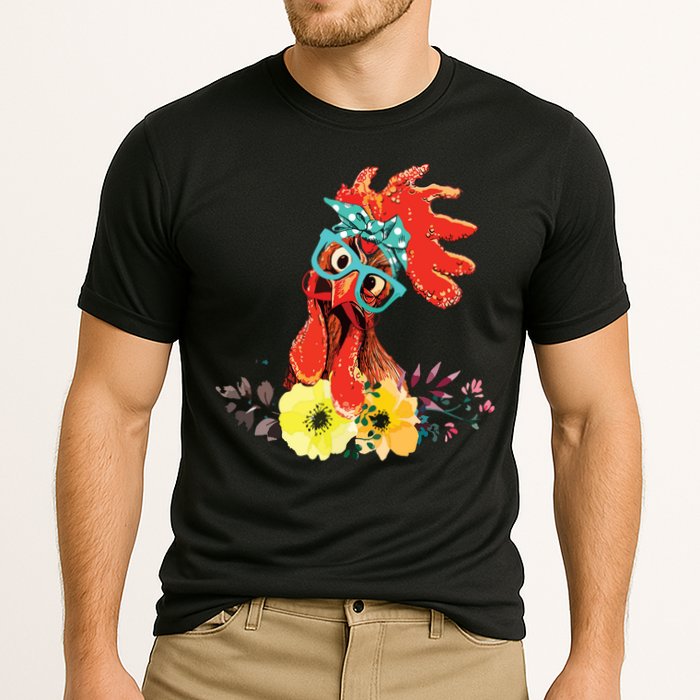 Chicken With Bandana Headband And Glasses Cute Cooling Performance Crew T-Shirt