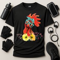 Chicken With Bandana Headband And Glasses Cute Cooling Performance Crew T-Shirt