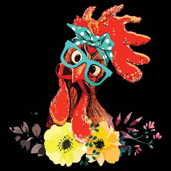 Chicken With Bandana Headband And Glasses Cute Cooling Performance Crew T-Shirt