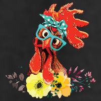 Chicken With Bandana Headband And Glasses Cute Adult Drive Performance Visor