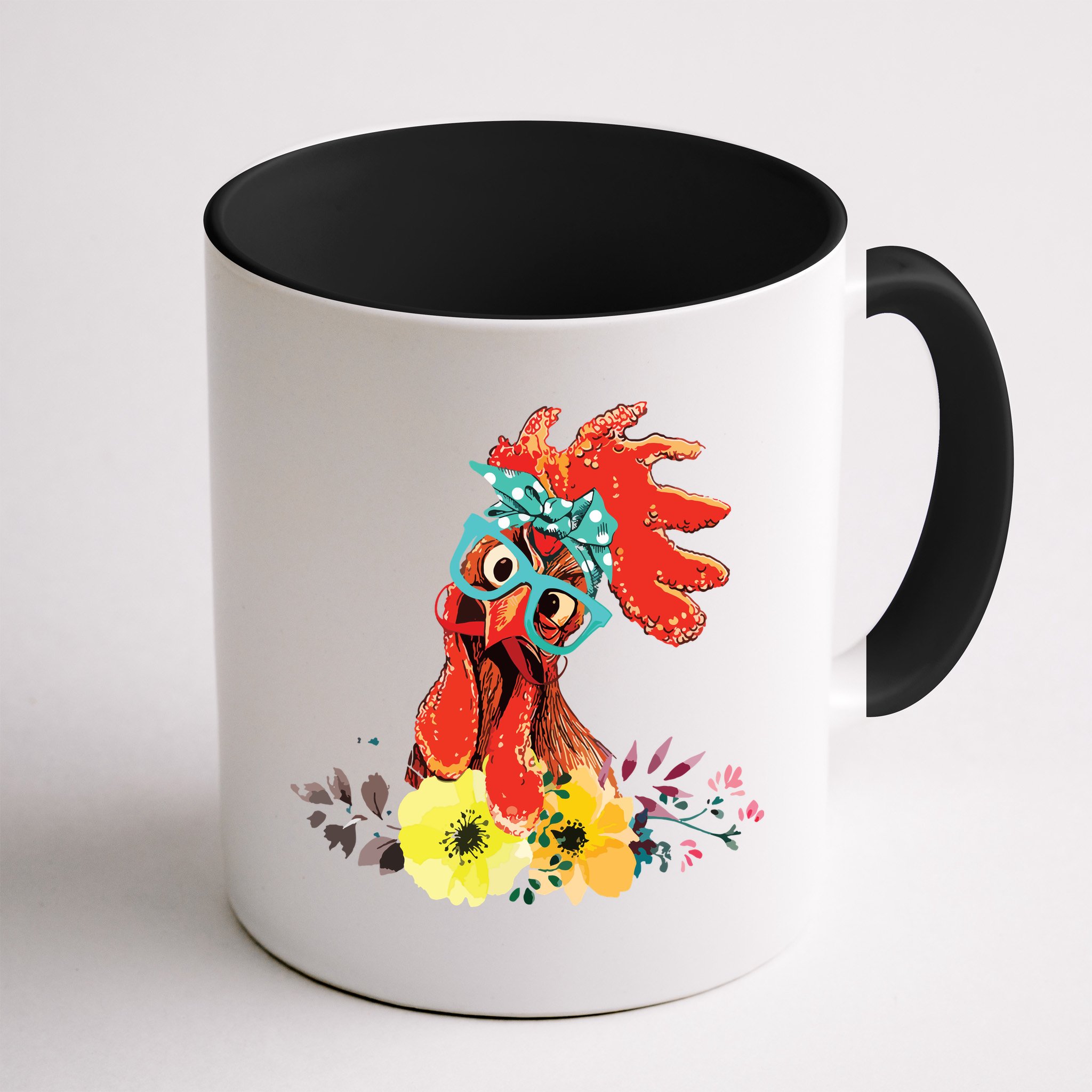 Chicken With Bandana Headband And Glasses Cute Mug