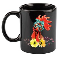 Chicken With Bandana Headband And Glasses Cute 11oz C Handle Ceramic Mug