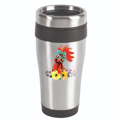Chicken With Bandana Headband And Glasses Cute 16oz Travel Tumbler
