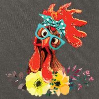 Chicken With Bandana Headband And Glasses Cute Cotton Canvas Backpack