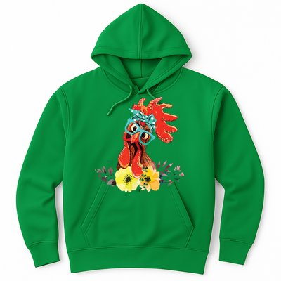 Chicken With Bandana Headband And Glasses Cute Hoodie