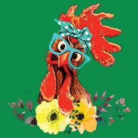 Chicken With Bandana Headband And Glasses Cute Tie-Dye T-Shirt