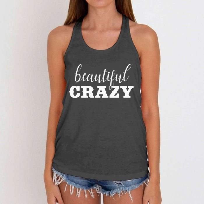 Crazy Women Beautiful Country Music Girl Design Idea Women's Knotted Racerback Tank