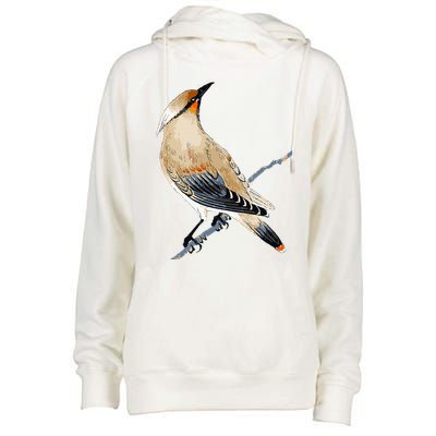 Cedar Waxwing Bird Ornithology Beautiful Songbird Womens Funnel Neck Pullover Hood