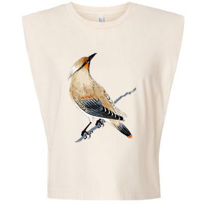 Cedar Waxwing Bird Ornithology Beautiful Songbird Garment-Dyed Women's Muscle Tee
