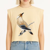 Cedar Waxwing Bird Ornithology Beautiful Songbird Garment-Dyed Women's Muscle Tee
