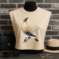 Cedar Waxwing Bird Ornithology Beautiful Songbird Garment-Dyed Women's Muscle Tee