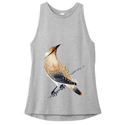 Cedar Waxwing Bird Ornithology Beautiful Songbird Ladies PosiCharge Tri-Blend Wicking Tank