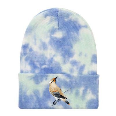 Cedar Waxwing Bird Ornithology Beautiful Songbird Tie Dye 12in Knit Beanie