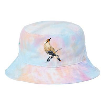 Cedar Waxwing Bird Ornithology Beautiful Songbird Tie Dye Newport Bucket Hat