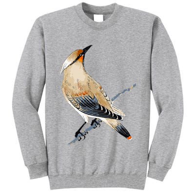 Cedar Waxwing Bird Ornithology Beautiful Songbird Tall Sweatshirt