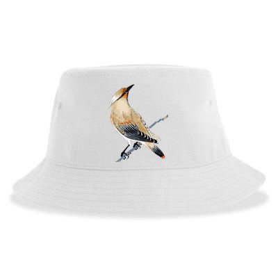 Cedar Waxwing Bird Ornithology Beautiful Songbird Sustainable Bucket Hat