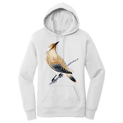 Cedar Waxwing Bird Ornithology Beautiful Songbird Women's Pullover Hoodie