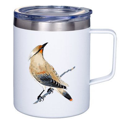 Cedar Waxwing Bird Ornithology Beautiful Songbird 12oz Stainless Steel Coffee Mug