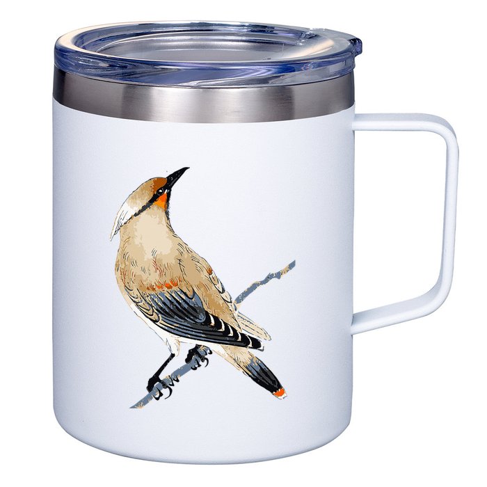 Cedar Waxwing Bird Ornithology Beautiful Songbird 12oz Stainless Steel Coffee Mug