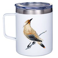 Cedar Waxwing Bird Ornithology Beautiful Songbird 12oz Stainless Steel Coffee Mug