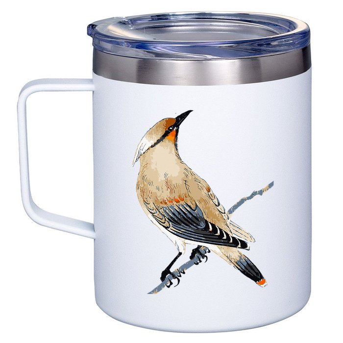 Cedar Waxwing Bird Ornithology Beautiful Songbird 12oz Stainless Steel Coffee Mug