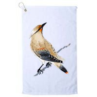 Cedar Waxwing Bird Ornithology Beautiful Songbird Golf Towel