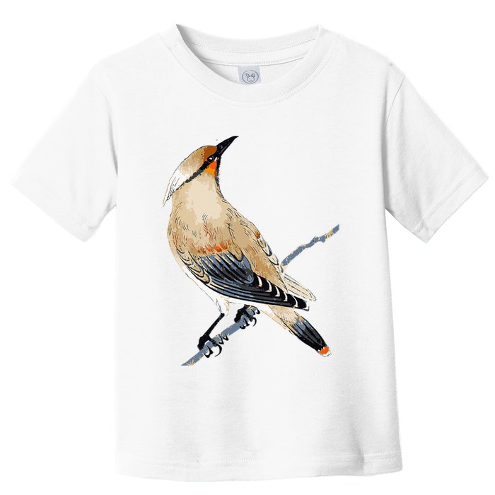 Cedar Waxwing Bird Ornithology Beautiful Songbird Toddler T-Shirt