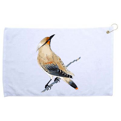 Cedar Waxwing Bird Ornithology Beautiful Songbird Grommeted Golf Towel