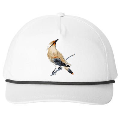 Cedar Waxwing Bird Ornithology Beautiful Songbird Snapback Five-Panel Rope Hat