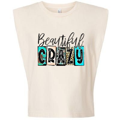 Crazy Women Beautiful Country Music Girl Western Leopard Garment-Dyed Women's Muscle Tee