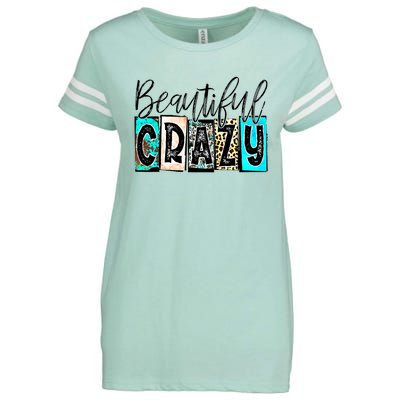 Crazy Women Beautiful Country Music Girl Western Leopard Enza Ladies Jersey Football T-Shirt