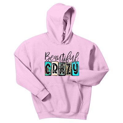 Crazy Women Beautiful Country Music Girl Western Leopard Kids Hoodie