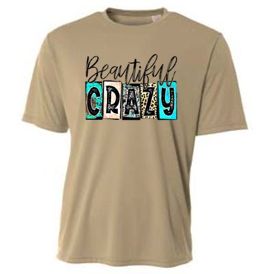 Crazy Women Beautiful Country Music Girl Western Leopard Cooling Performance Crew T-Shirt