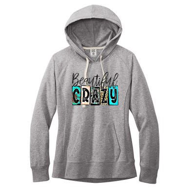 Crazy Women Beautiful Country Music Girl Western Leopard Women's Fleece Hoodie