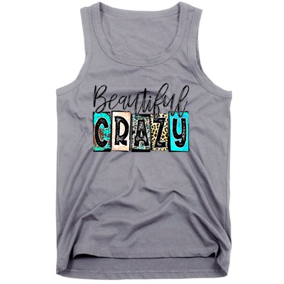 Crazy Women Beautiful Country Music Girl Western Leopard Tank Top