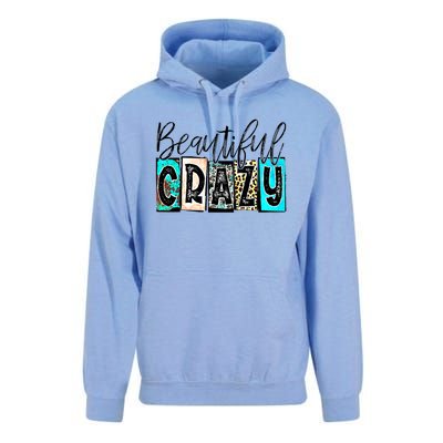 Crazy Women Beautiful Country Music Girl Western Leopard Unisex Surf Hoodie