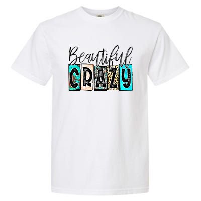 Crazy Women Beautiful Country Music Girl Western Leopard Garment-Dyed Heavyweight T-Shirt