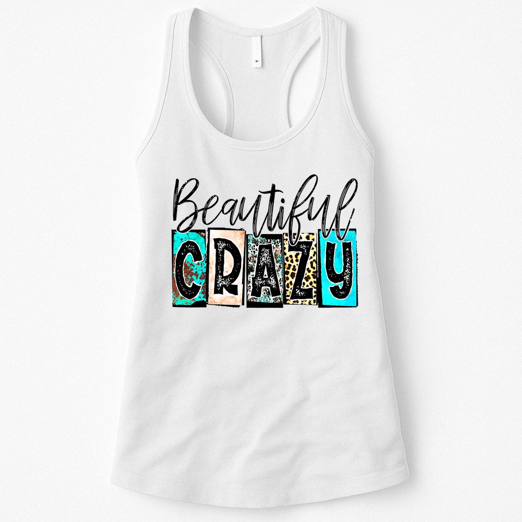Crazy Women Beautiful Country Music Girl Western Leopard Womens Tank Top