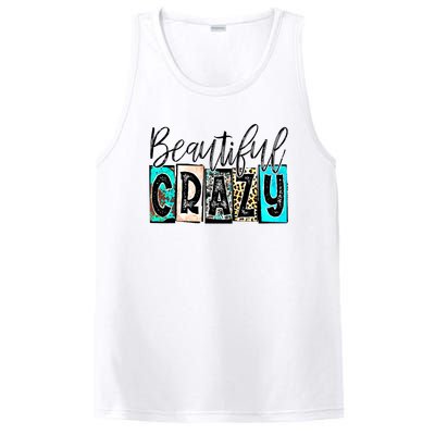 Crazy Women Beautiful Country Music Girl Western Leopard PosiCharge Competitor Tank