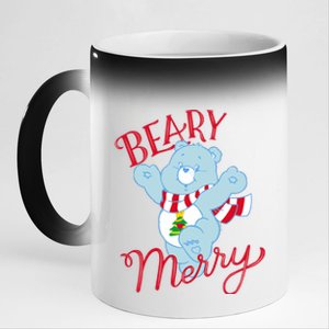 Christmas Wishes Bear Is Beary Merry 11oz Black Color Changing Mug